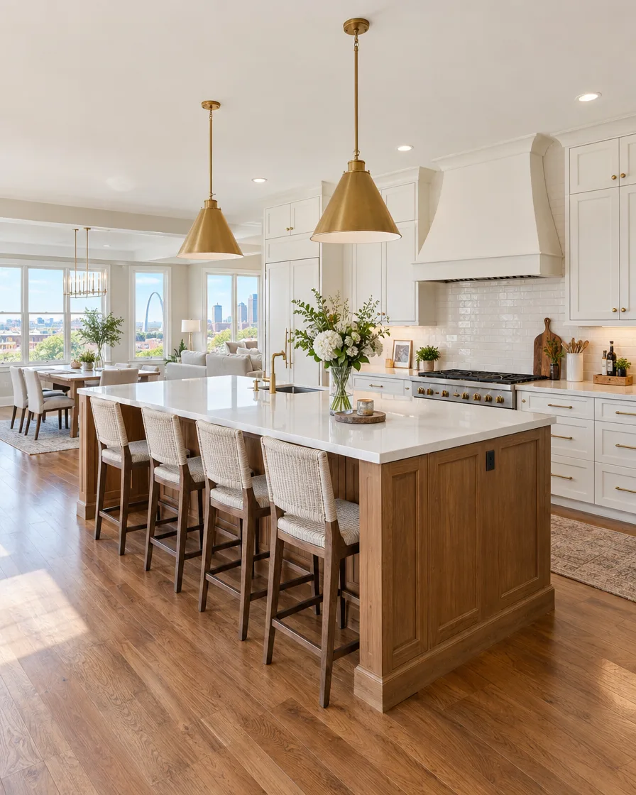 A bright staged kitchen ready for listing photos
